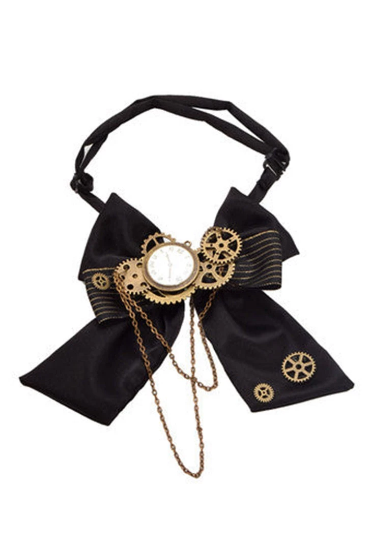 AnneCart Steampunk Cogs And Clocks Bowtie (G) 3 AnneCart Steampunk Cogs And Clocks Bowtie (G)