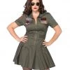 Leg Avenue Top Gun Flight Costume - Plus Size 80's - 90's Workout & Hiphop
