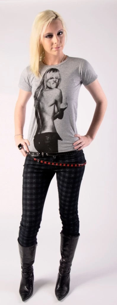 Hurly-Burly (D) Heidi Klum Middle Finger T-shirt Grey Tops & Tees 4 Hurly-Burly (D) Heidi Klum Middle Finger T-shirt Grey Tops & Tees