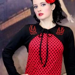 Hurly-Burly (D) Black Shrug With Swallows Outerwear