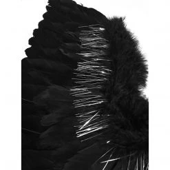 Hurly-Burly Small 50cm X 40cm Black Angel Wings With Tinsel