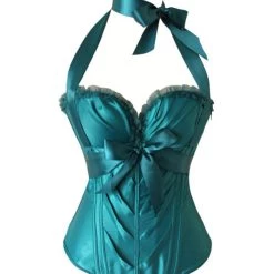 Malltop Corsets Teal Sweetheart Halter-Neck Corset