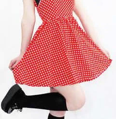 Hurly-Burly (D) 1950's Halter Red Polka Dot Dress Dresses