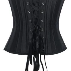 Hurly-Burly Corsets Steel Boned Black Satin Underbust