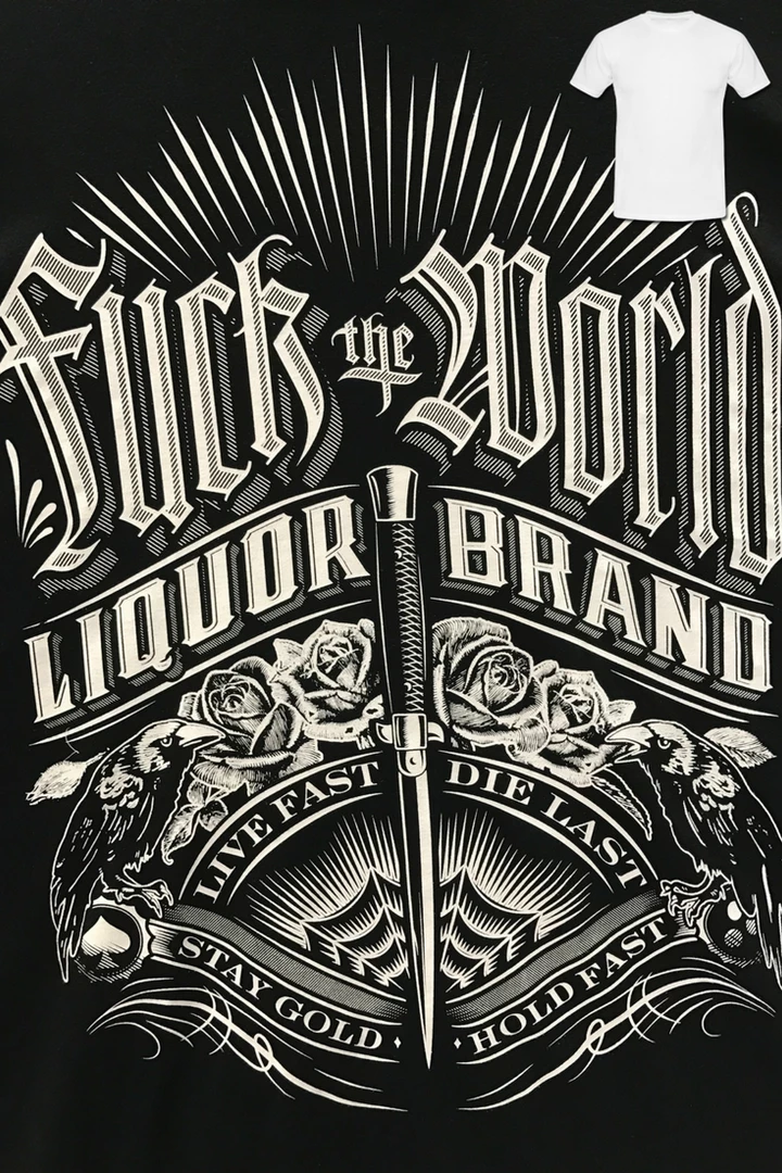 Hurly-Burly (D) T-Shirts Liquorbrand: F**K The World T-Shirt 3 Hurly-Burly (D) T-Shirts Liquorbrand: F**K The World T-Shirt