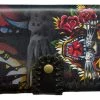 Hurly-Burly (D) Bags & Wallets Black Stitched Tattoo Purse - Tiger