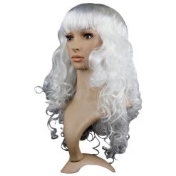 Malltop Wigs Curly White Party Wig