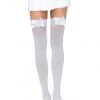 Leg Avenue Hosiery White Thigh Highs With White Bows