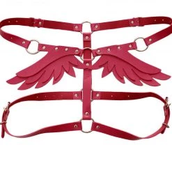 Hurly-Burly Belts & Harnesses Red PU Leather Wings Harness