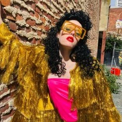 Hurly-Burly Sales Store 25 Smiffys Gold Tinsel Festival Jacket