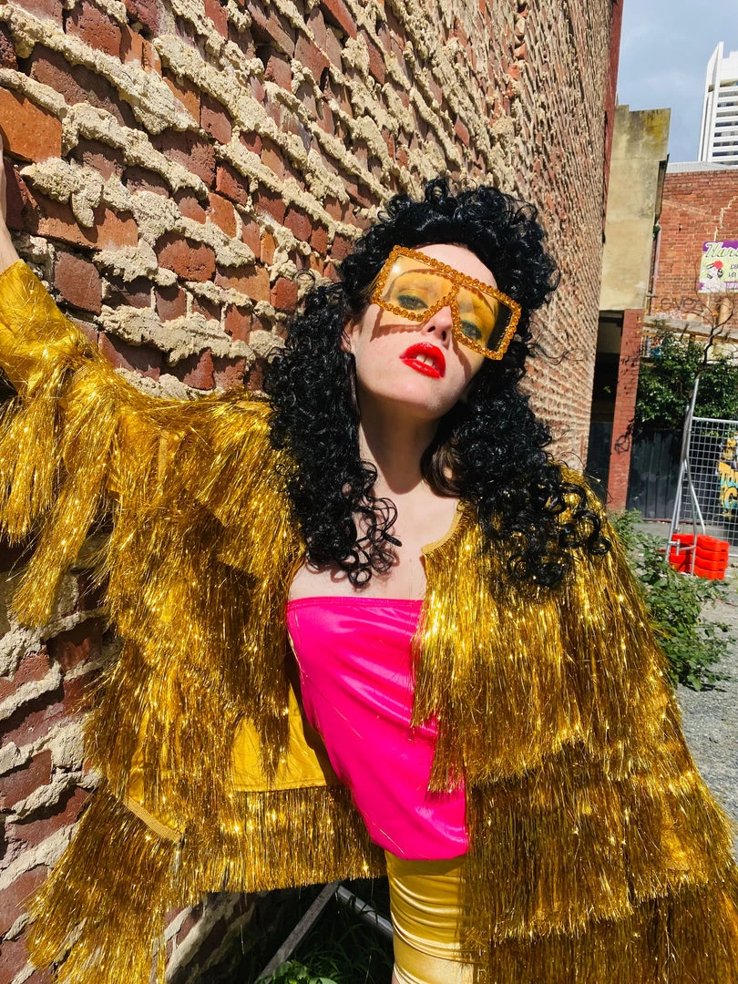 Smiffys Gold Tinsel Festival Jacket 4 Smiffys Gold Tinsel Festival Jacket