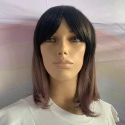 Bell's Wigs Black To Soft Purple Deluxe Bob Wig