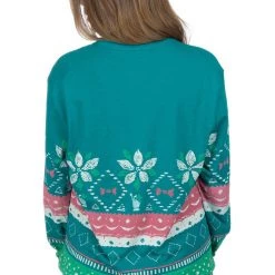 Dear Lover Christmas Costumes Long Sleeved Aqua Snowflake Christmas Tee
