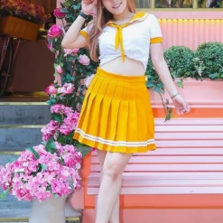 Hurly-Burly Yellow Tennis Pleat Skirt Skirts