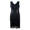 Annecart Black Sequin Gatsby Dress With Fringing