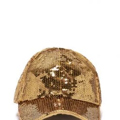 Hurly-Burly (D) Gold Sequin Cap Festival Wear