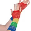 Unknown Rainbow Fishnet Gloves