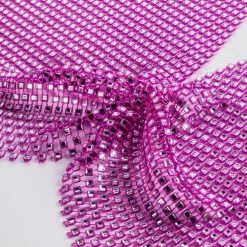 Global Lover Festival Pink Rhinestone Mesh Top