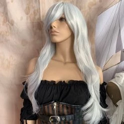 Bell's Wigs Deluxe Silver White Wavy Wig