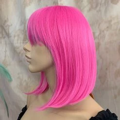 Bell's Wigs Deluxe Hot Pink Bob Wig