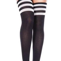 Leg Avenue Hosiery Athletic Thigh High Sports Socks Black