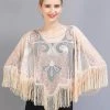 Best Dance Fancy Flapper Beige Shawl Cape Outerwear