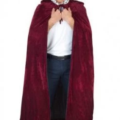 TomFoolery King's Burgundy Cape With Snow Leopard Collar