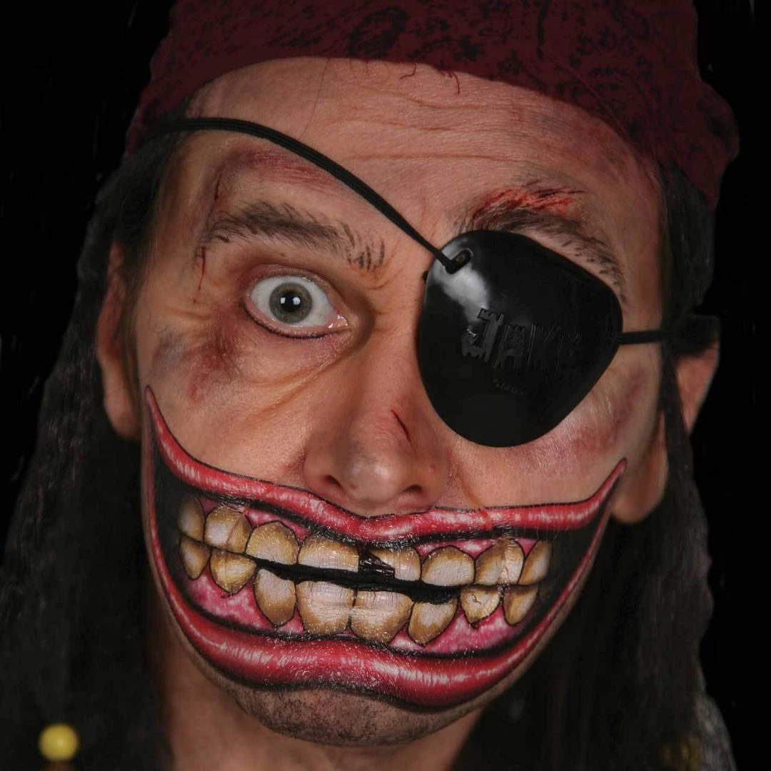 Tinsley Chipped Big Mouth Temporary Face Tattoo 5 Tinsley Chipped Big Mouth Temporary Face Tattoo