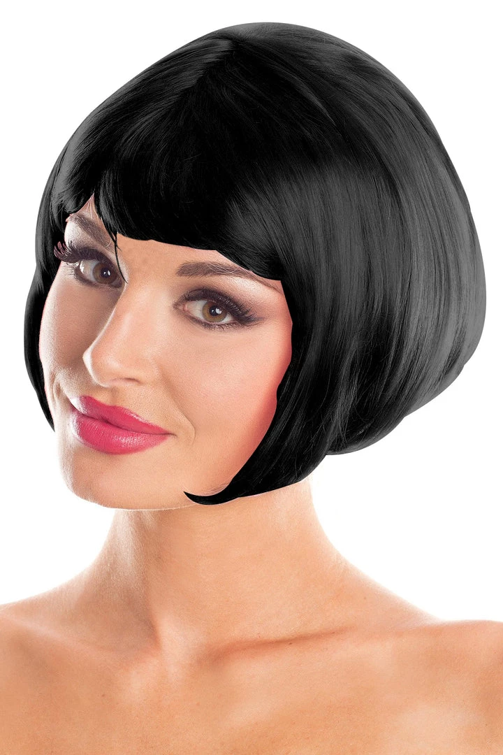 Malltop Black Bob Party Wig 3 Malltop Black Bob Party Wig
