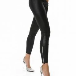 Hurly-Burly (D) Pants & Shorts Black Leggings With Zips