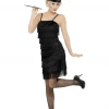 Smiffys 1920's Great Gatsby 1920's Black Fringe Flapper Costume