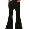 Gold Star Mens Black Flared Disco Pants 2 Gold Star Mens Black Flared Disco Pants