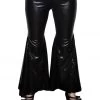 Moo Moo Festival Wear Wet Look Black Flared Disco Pants
