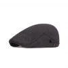 Annecart Hats & Headwear Black Herringbone Flat Cap