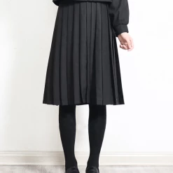 Instyles Black Midi School Skirt Women's