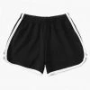 AnneCart Black Athletic Striped Shorts