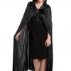 Gold Star Long Velvet Hooded Cape