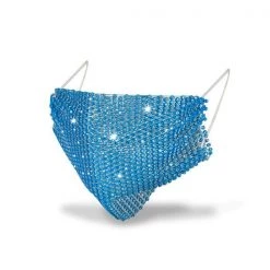 DHGate Aqua Blue Rhinestone Face Mask