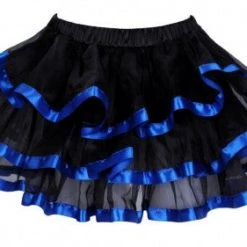 AnneCart Tiered Tutu Black With Blue Trim Tutus & Petticoats