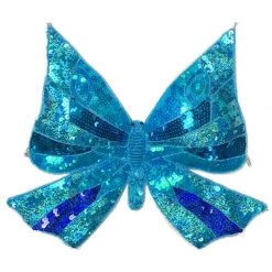 Best Dance Women's Sequin Blue Butterfly Halter Top