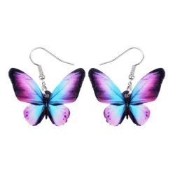Aliexpress Festival Wear Purple & Blue Butterfly Earrings