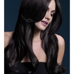 Smiffys Wigs Khloe Long Dark Brown Wig