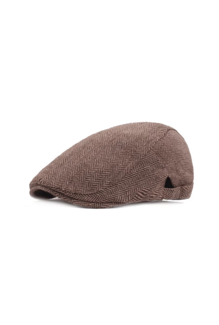 Annecart Hats & Headwear Brown Herringbone Flat Cap 3 Annecart Hats & Headwear Brown Herringbone Flat Cap