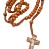 Jacky Wang Brown Beaded Crucifix Necklace Jewellery