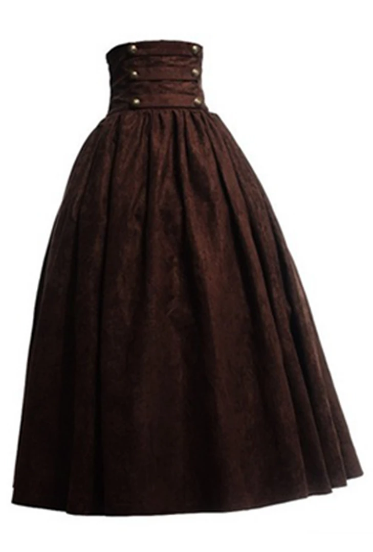 AnneCart Brown High Waisted Pleated Long Skirt 3 AnneCart Brown High Waisted Pleated Long Skirt