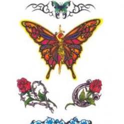 DCMA Collection Special FX Makeup Butterflies And Flowers Temporary Tattoos