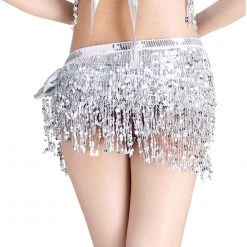Best Dance Silver Sequin Wrap Around Skirt Festival Wear