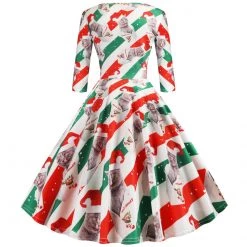 Unknown Christmas Kitty Vintage Dress