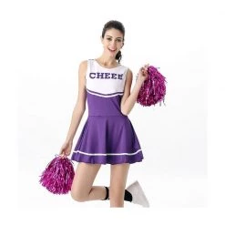 Malltop Purple Cheerleader Costume Back To School