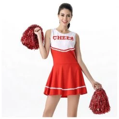 Hurly-Burly Uniforms Red Cheerleader Costume